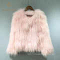 Китай поставщик корейский мех енота на капюшоне пальто